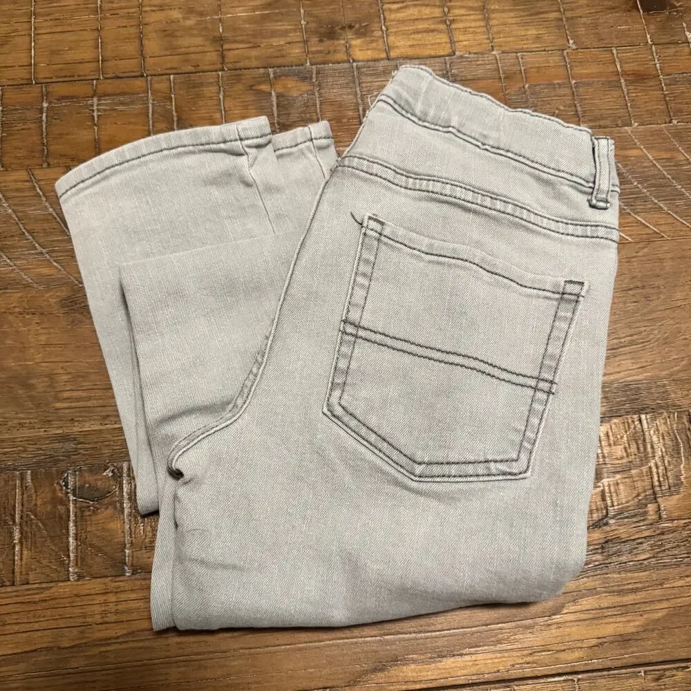 The Children's Place Boys Light Grey Stretch Skinny Jeans Size 12 Light Stains - Picture 2 of 9